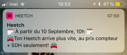 heetch notification