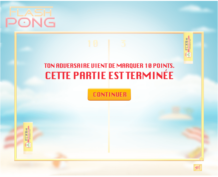 #Advergame : Flash lance Flash Pong 4 flash-pong